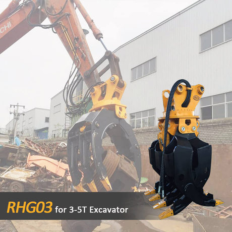 Pinza per pietra per escavatore OEM per escavatore RHG03 3-5T