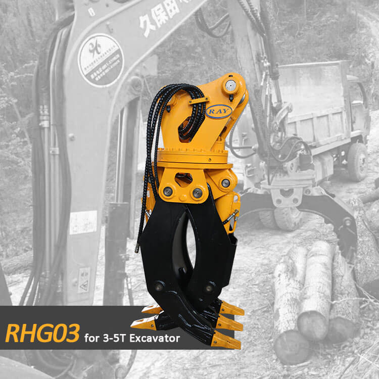 Pinza per legno per escavatore idraulico modello RHG03 per escavatore da 3-5 tonnellate