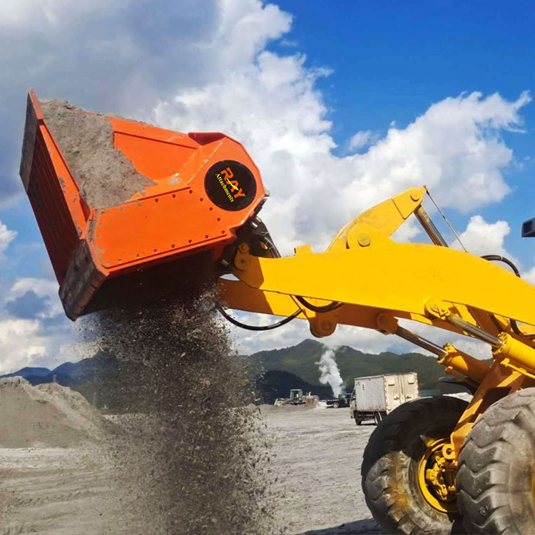 RAY Excavator Wheel Loaders Attachments Shredder Concrete Crushing And Screening Bucket