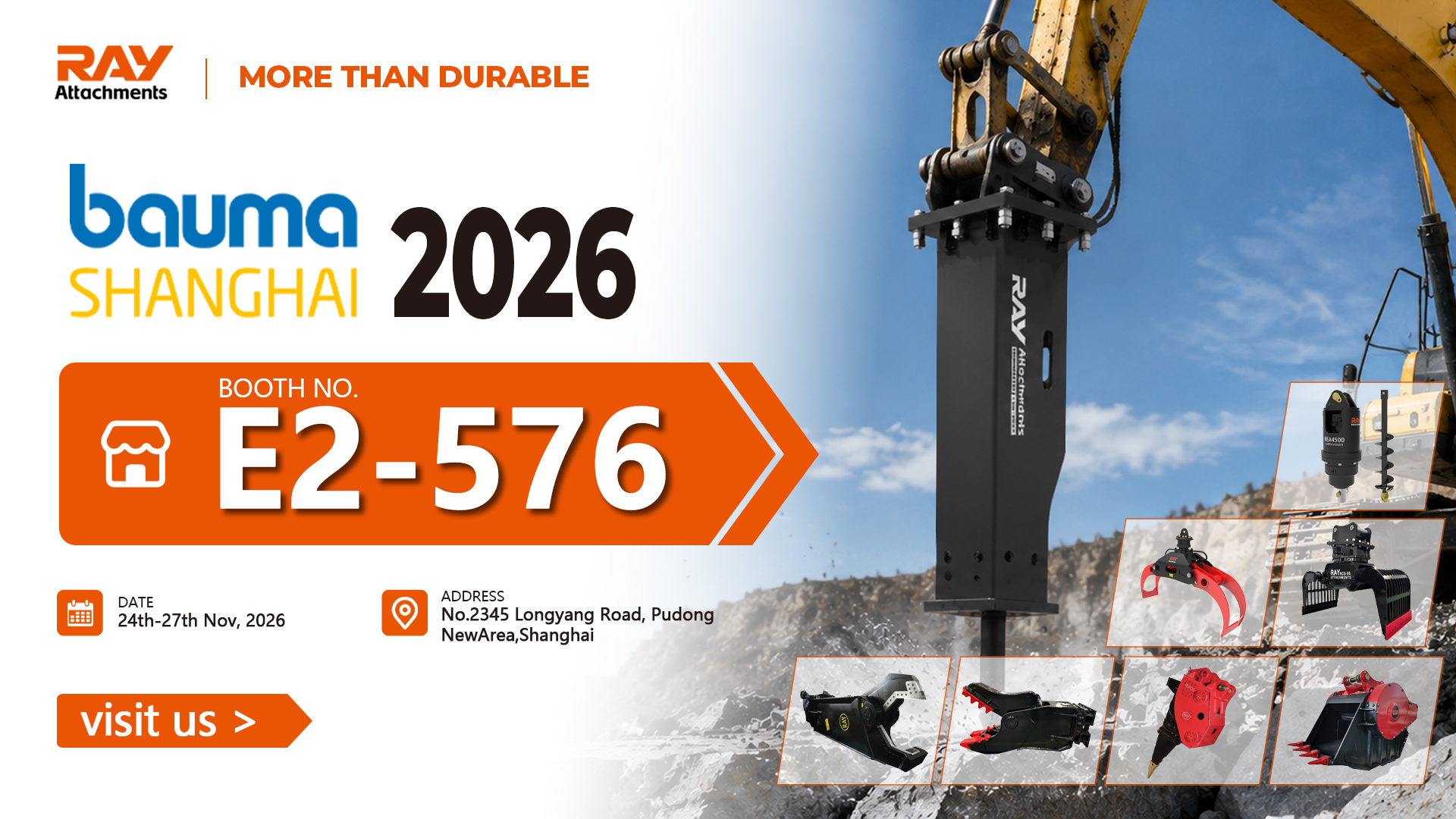 Le centre d'ing&eacute;nierie de Bauma SHANGHAI 2026&nbsp;: pourquoi RAY Attachments est le point d'ancrage strat&eacute;gique de la cha&icirc;ne d'approvisionnement mondiale.